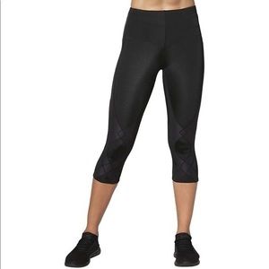 CW-X Womens 3/4 Length Stabilyx Tights 125806 Black Cropped Leggings